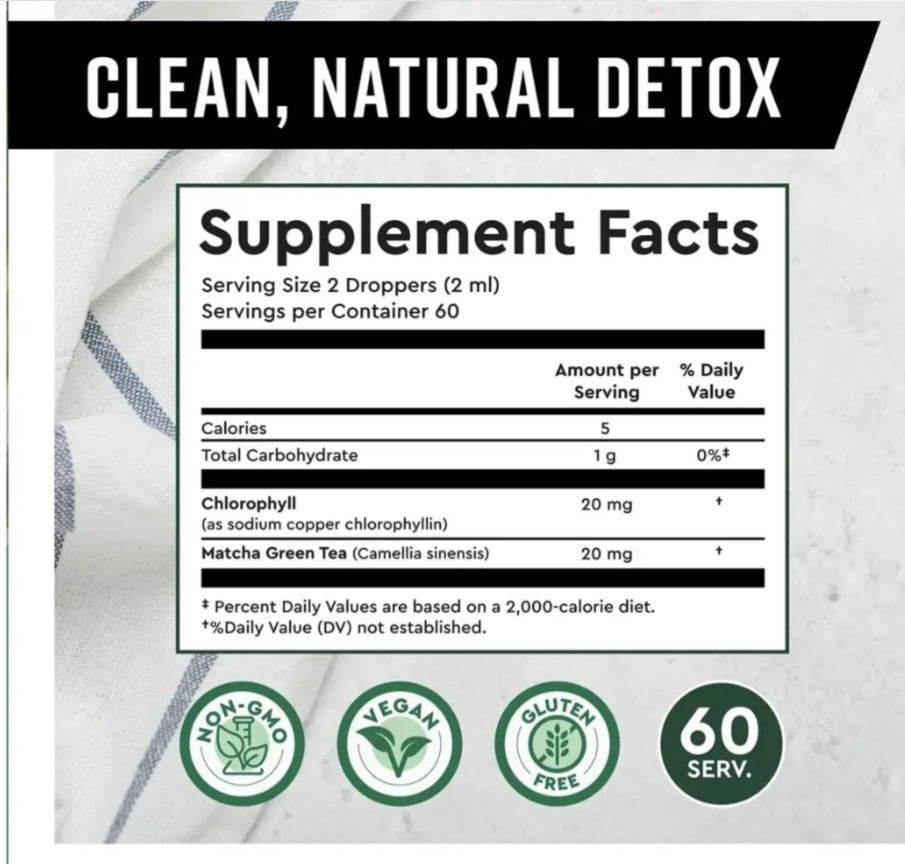 Liquid Chlorophyll + Matcha Drops – Natural Detox & Energy Support