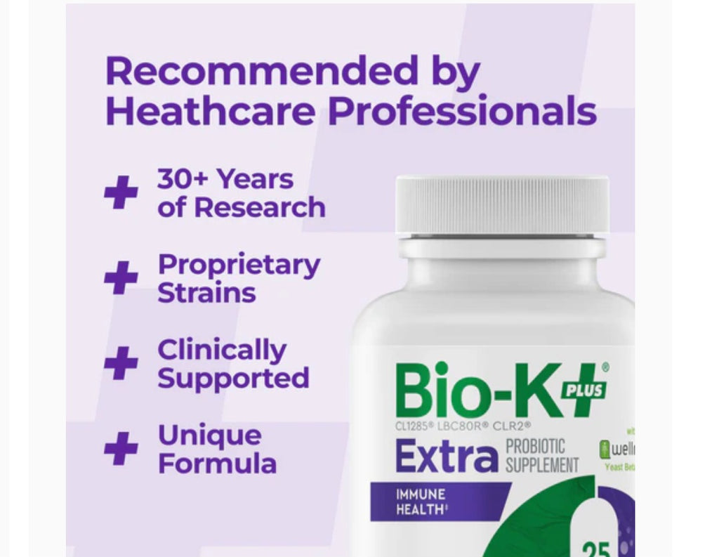 Bio-K+ Extra Probiotic Supplement – Immune Health Support | 25 Billion CFU | 60 Capsules