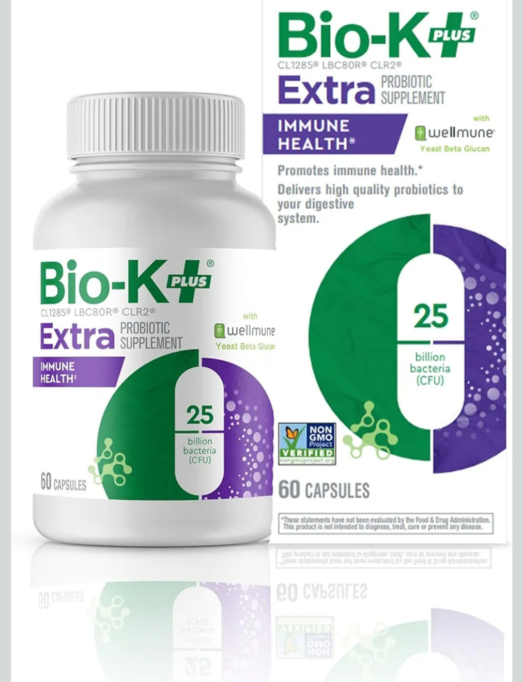 Bio-K+ Extra Probiotic Supplement – Immune Health Support | 25 Billion CFU | 60 Capsules