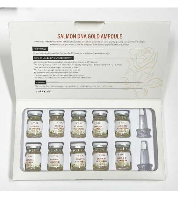 Salmon DNA Gold Ampoule – PDRN Skin Repair Serum (10 Vials)