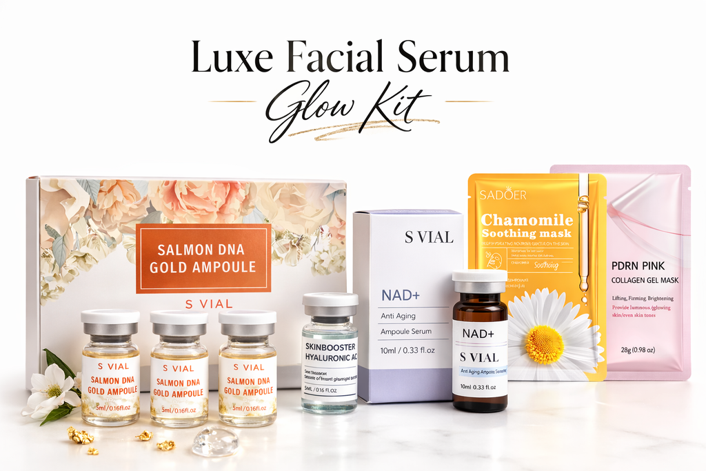 Luxe Facial Serum Glow Kit | 6-Piece Skincare Set | Hydration & Glow