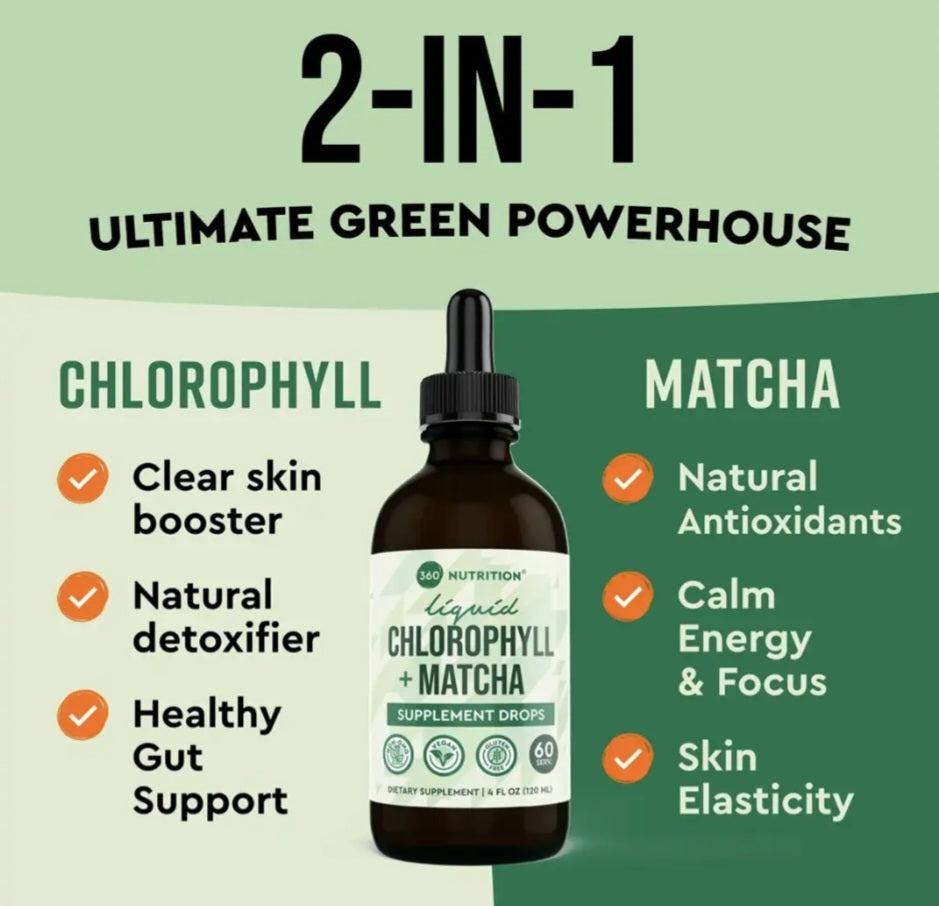 Liquid Chlorophyll + Matcha Drops – Natural Detox & Energy Support