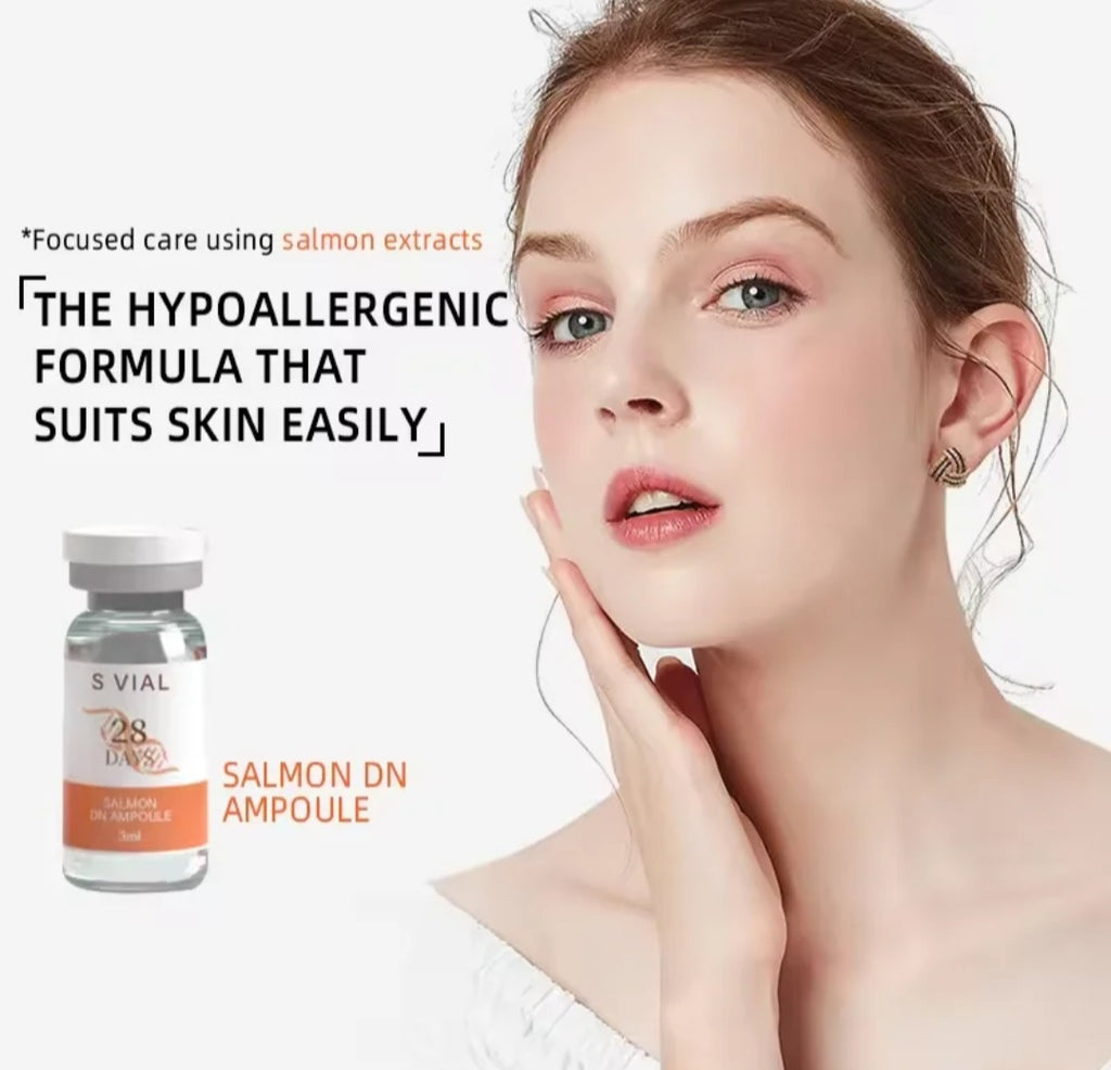 Salmon DNA Intensive Moisturizing Ampoule Kit – Hydrating Anti-Aging Facial Serum – S-Vial 3ml x 12