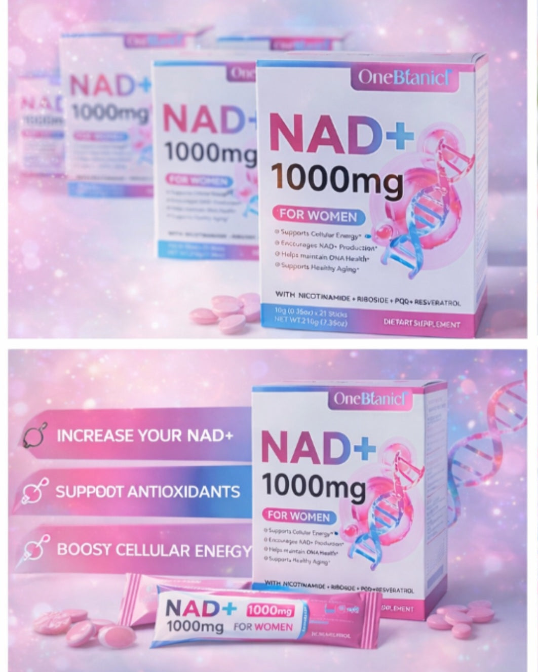 NAD+ 1000mg for Women – Cellular Energy & Healthy Aging (21 Sticks)