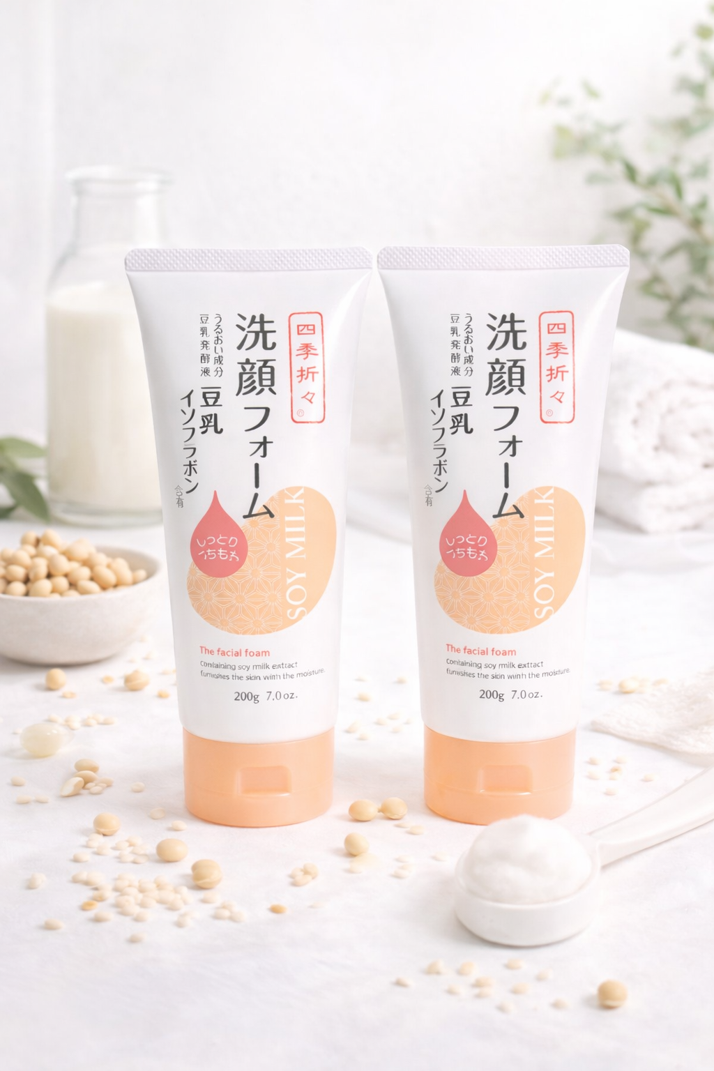 2 Pack Soy Milk Facial Foam Cleanser 200g Moisturizing Face Wash
