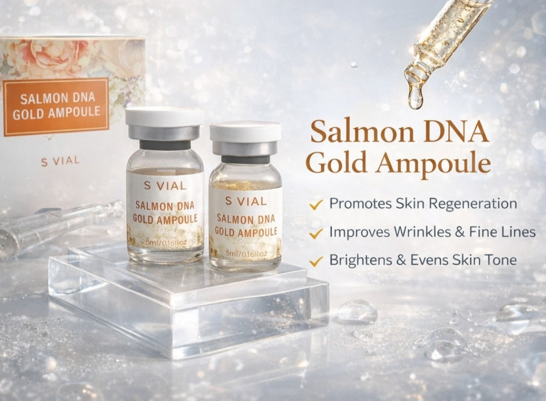 Salmon DNA Gold Ampoule – PDRN Skin Repair Serum (10 Vials)