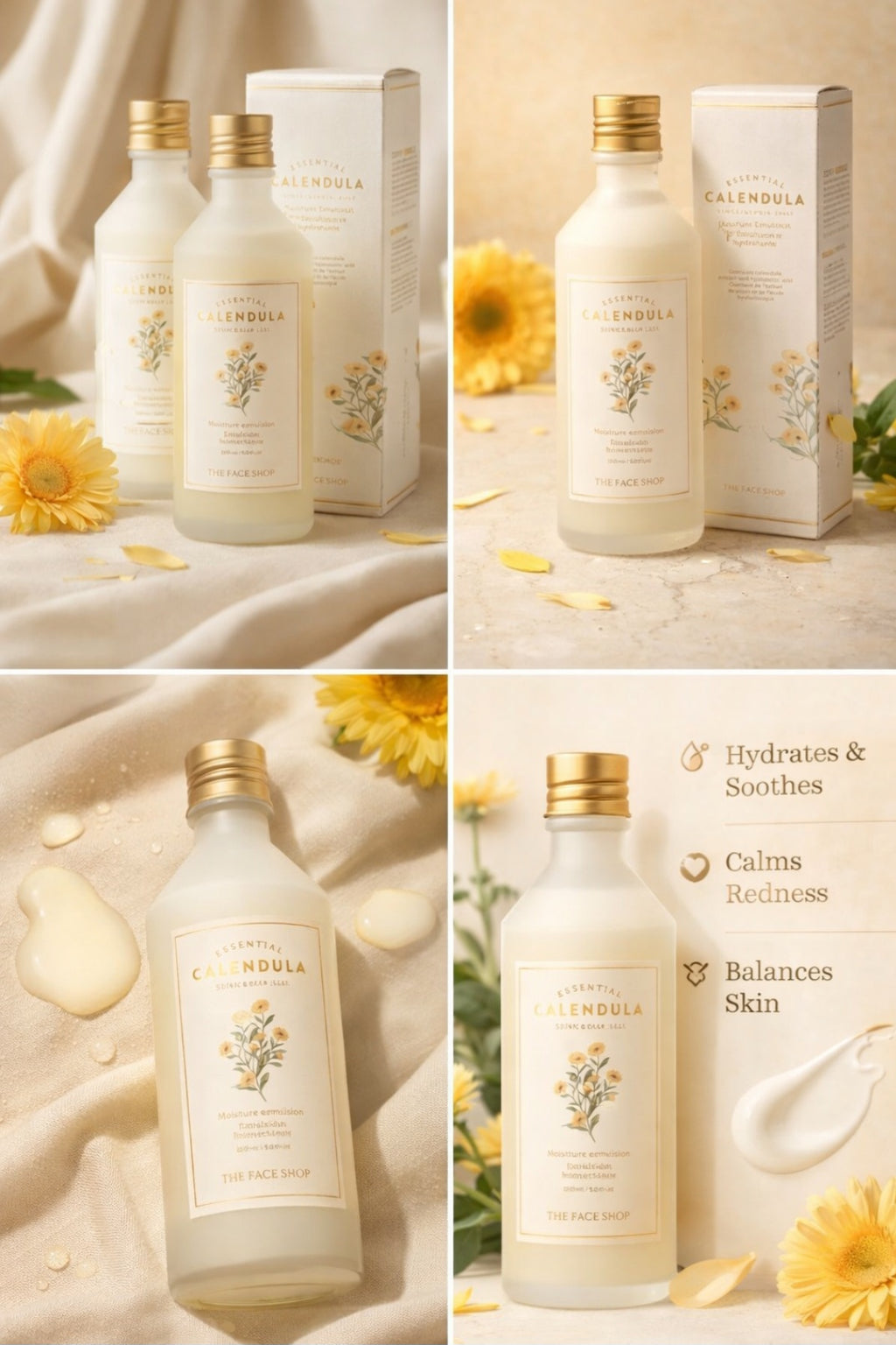 X2 Essential Calendula Moisture Emulsion | Hydrating & Soothing Skincare | The Face Shop